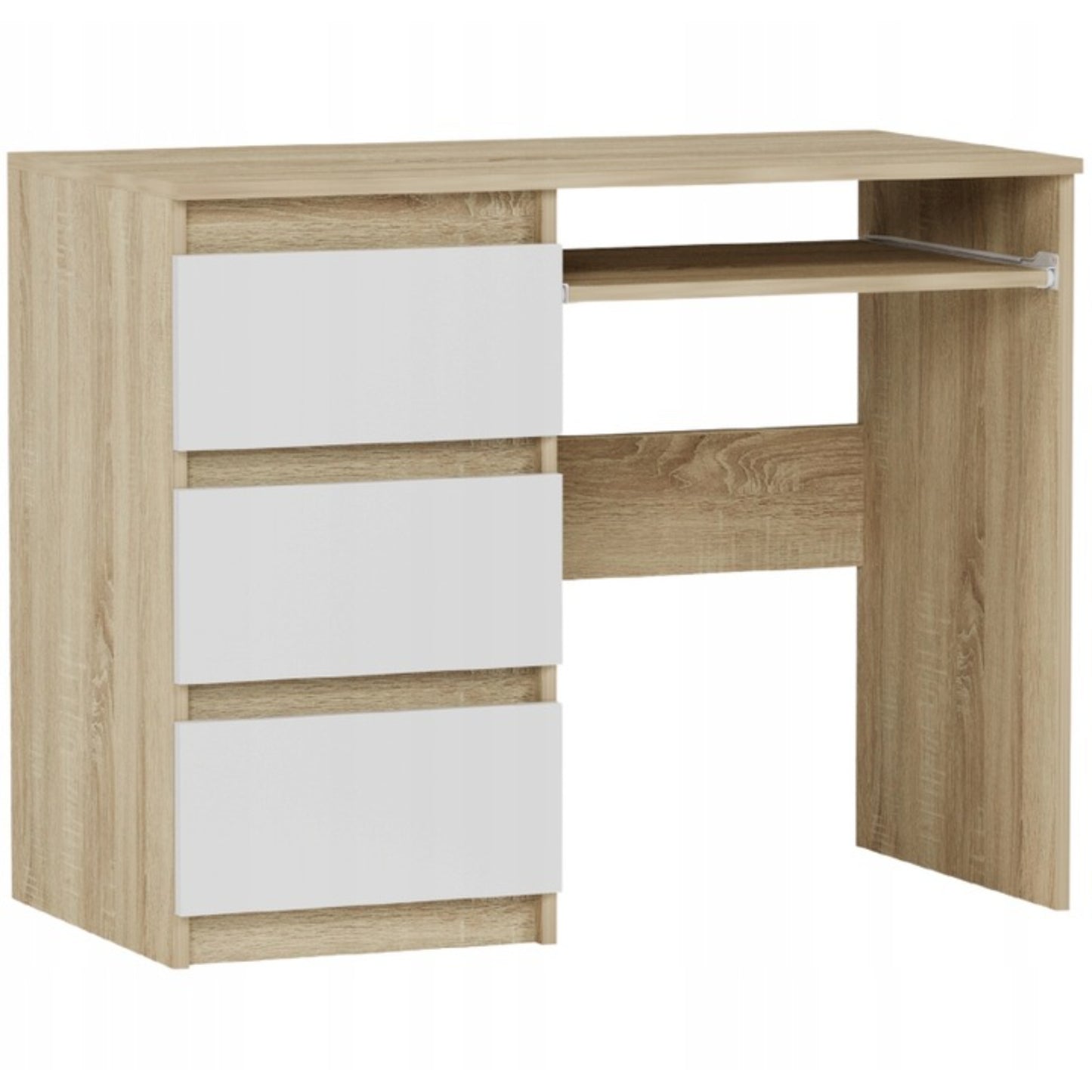 Computertisch, Schreibtisch klein, Schreibtisch mit Schubladen | 96x50x76 cm (BxTxH) | Linken und Rechten Seite Schubladen