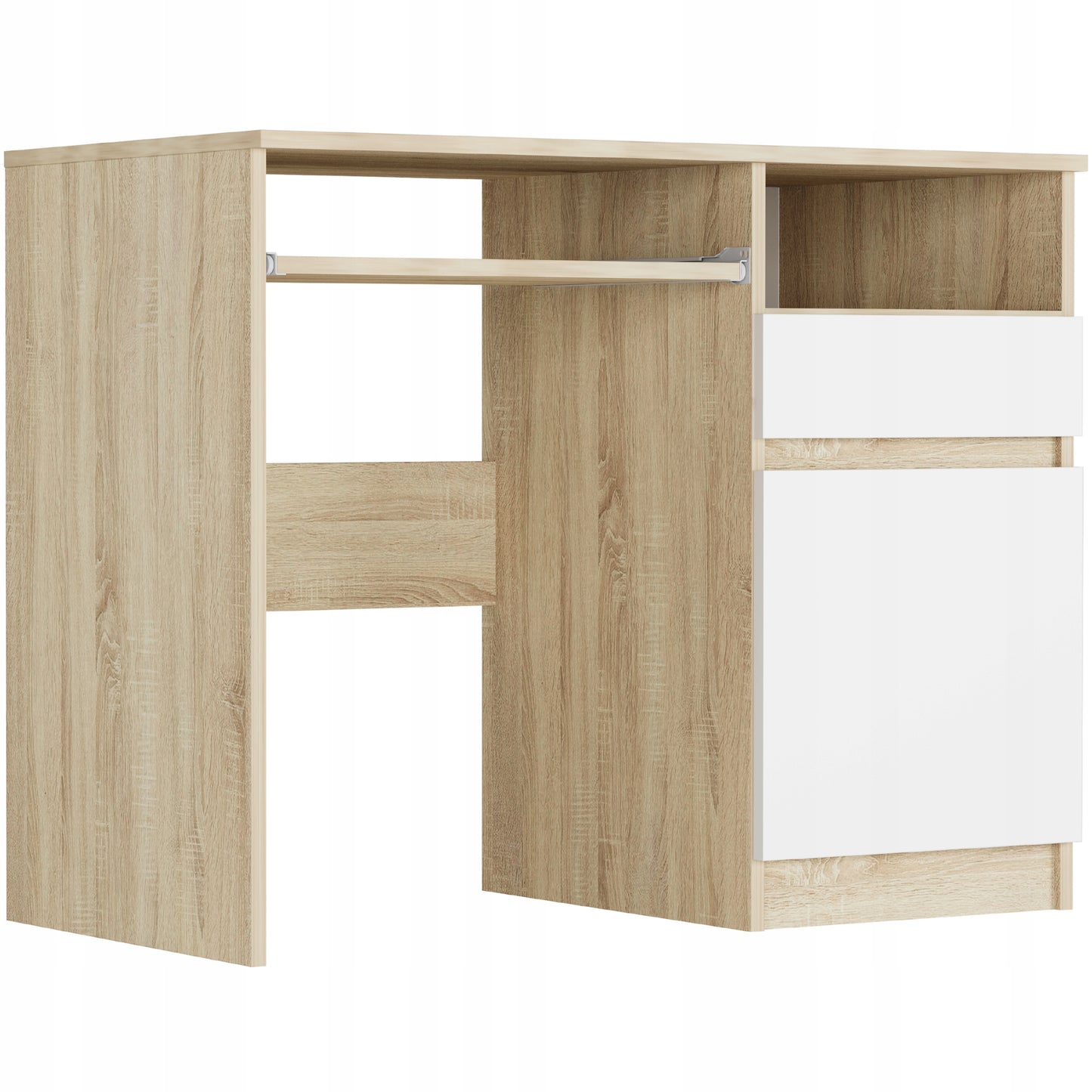 Schreibtisch mit Schublade, Computertisch, Schreibtisch | 1 Schublade, 1 Tür, 1 Tastaturablage | 96x50x76 cm (BxTxH)