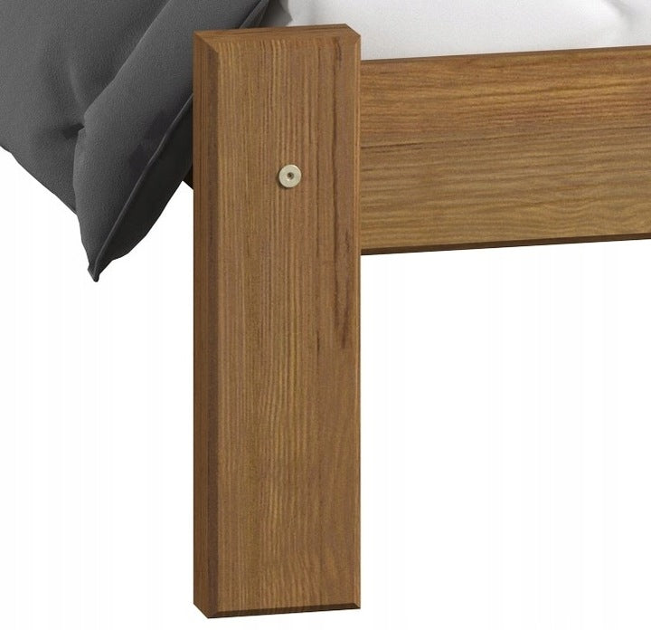 Holzbett, Bettrahmen, Einzelbett Einzelbett aus Massivholz Kiefer, mit stabiler Konstruktion und dicken Beinen| Stabil & Langlebig