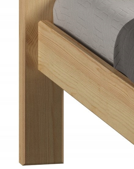 Holzbett, Bettrahmen, Einzelbett Einzelbett aus Massivholz Kiefer, mit stabiler Konstruktion und dicken Beinen| Stabil & Langlebig
