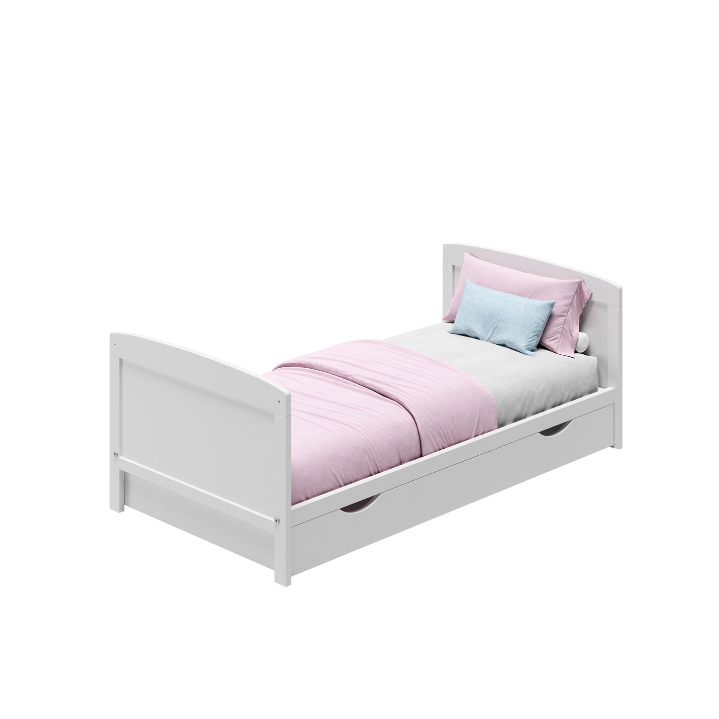 Babybett 60x120 und 70x140 mit Schublade, Gitterbett, Kinderbett, höhenverstellbar, drei abnehmbaren Schienen & herausnehmbare Sprossen optional mit Matratze | Weiß