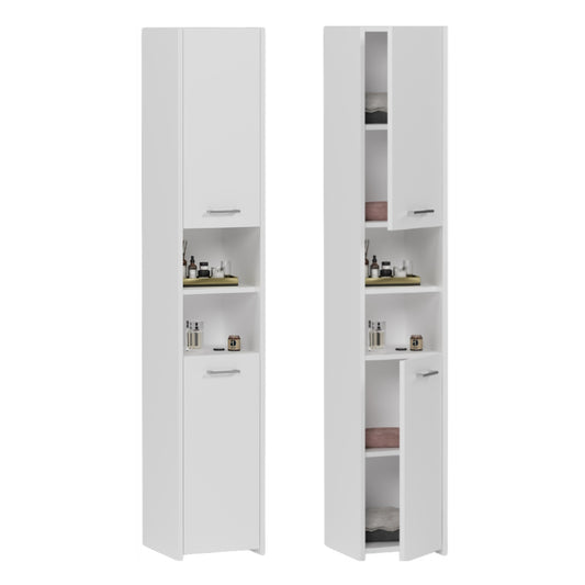 Badezimmerschrank, Badschrank, Badregal | 2 Türen, 1 Einlegeboden | Funktional & langlebig | 40x30x170 cm (BxTxH)