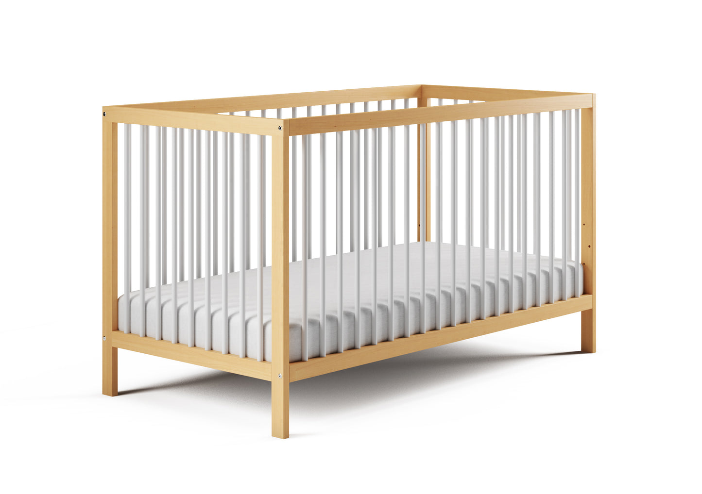 Lit bébé lit bébé 60x120 | Barreaux de 70 x 140 cm réglables en hauteur et amovibles, en option avec tiroir et matelas | Bois de hêtre blanc ou naturel très stable Fabriqué en Europe