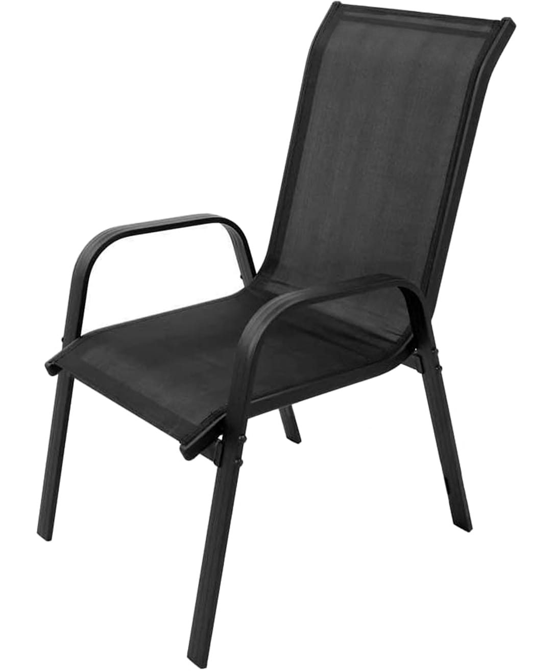 4er Set Gartenstühle, stapelbar, Hochlehner Gartenstühle, Terrassenmöbel, stapelbare Gartenstühle, Balkonstühle, Outdoorstühle | Textilene-Sitzfläche & Metallbeine | 56x43x91cm (BxTxH)