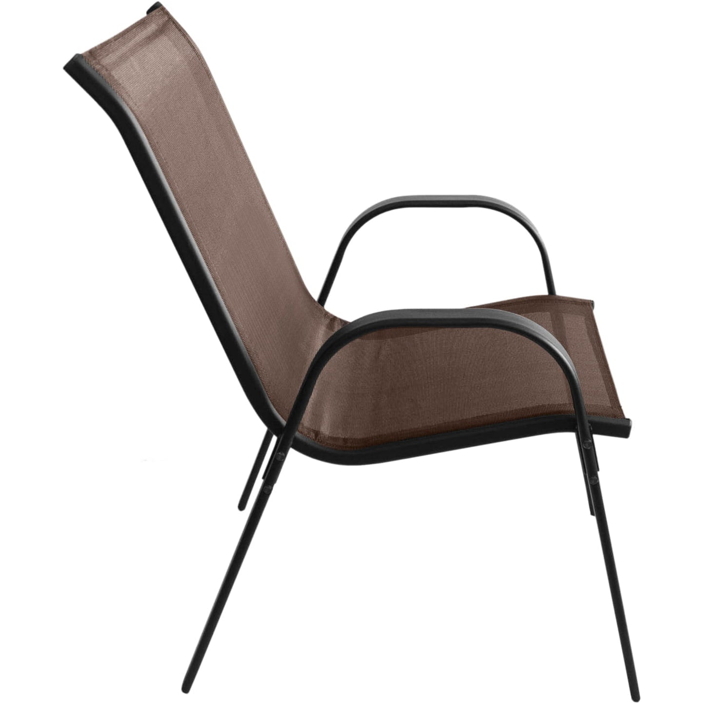 4er Set Gartenstühle, stapelbar, Hochlehner Gartenstühle, Terrassenmöbel, stapelbare Gartenstühle, Balkonstühle, Outdoorstühle | Textilene-Sitzfläche & Metallbeine | 56x43x91cm (BxTxH)