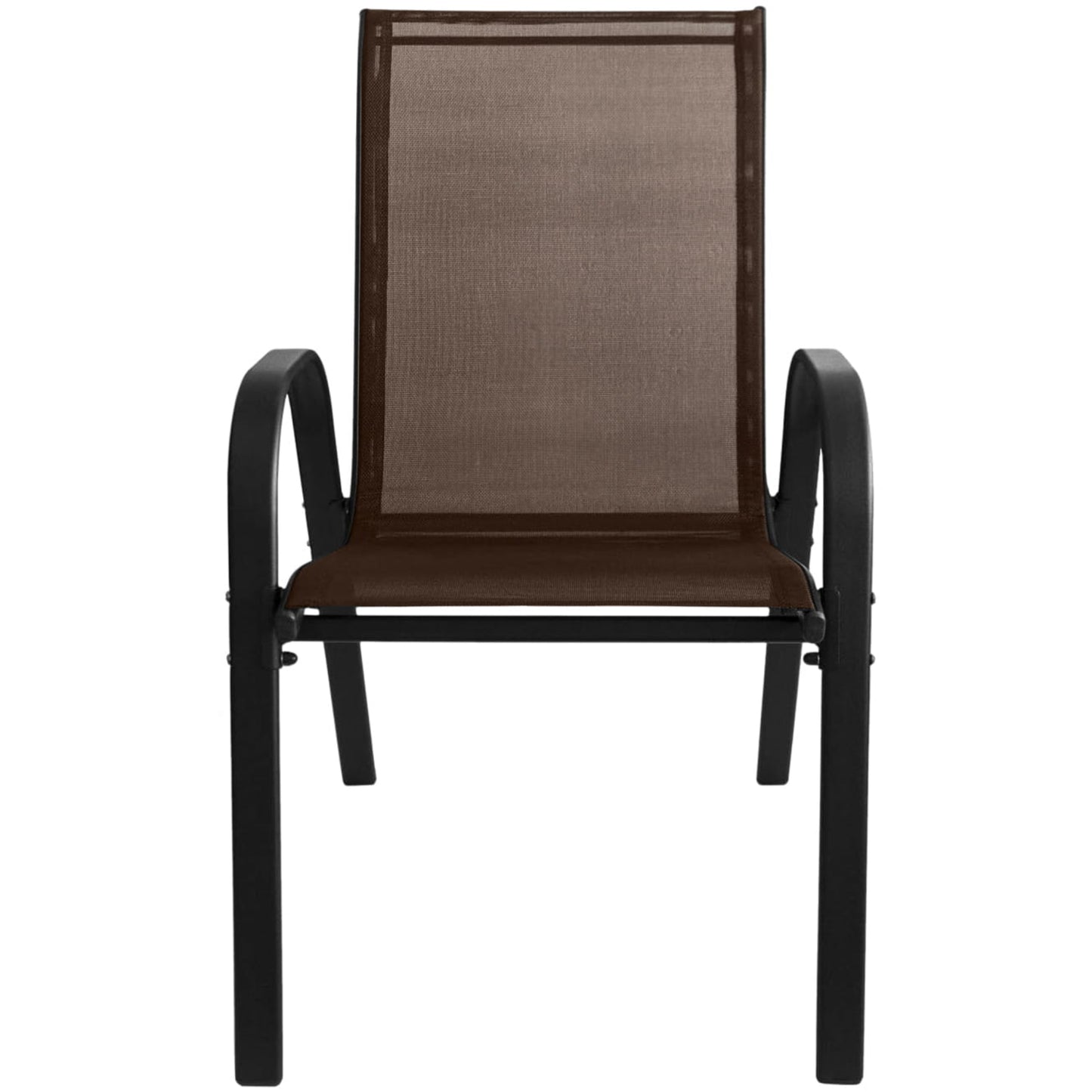 4er Set Gartenstühle, stapelbar, Hochlehner Gartenstühle, Terrassenmöbel, stapelbare Gartenstühle, Balkonstühle, Outdoorstühle | Textilene-Sitzfläche & Metallbeine | 56x43x91cm (BxTxH)