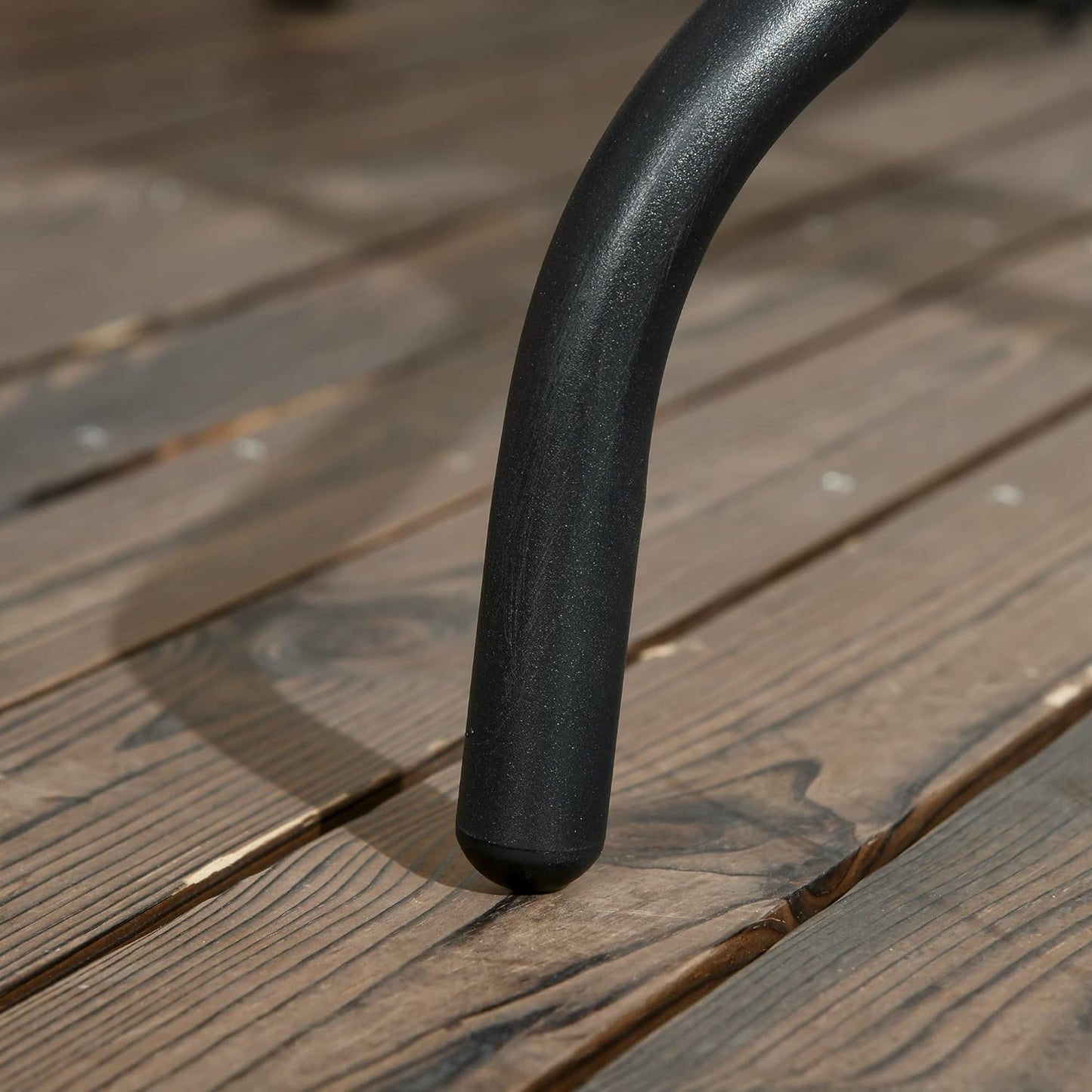 Gartentisch Balkontisch Beistelltisch Outdoor Balkonmöbel kleiner Balkon Bistrotisch kleiner Balkontisch Halbrund und Quadratisch Platte aus gehärtetem Glas, pulverbeschichteter Metallrahmen | Schwarz