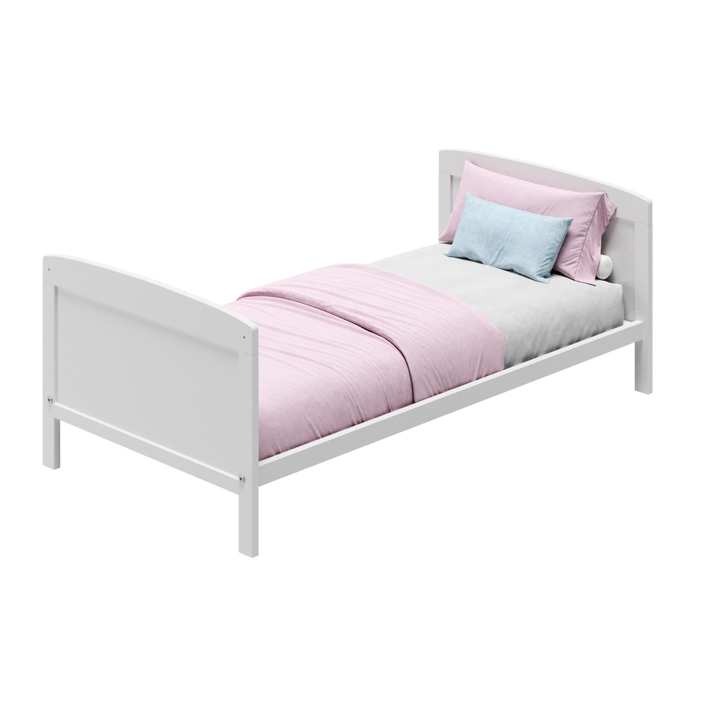 Babybett 60x120 und 70x140 cm mit Schublade und Matratzenoption, Gitterbett, Kinderbett, höhenverstellbar, drei abnehmbaren Schienen & herausnehmbare Sprossen | Weiß
