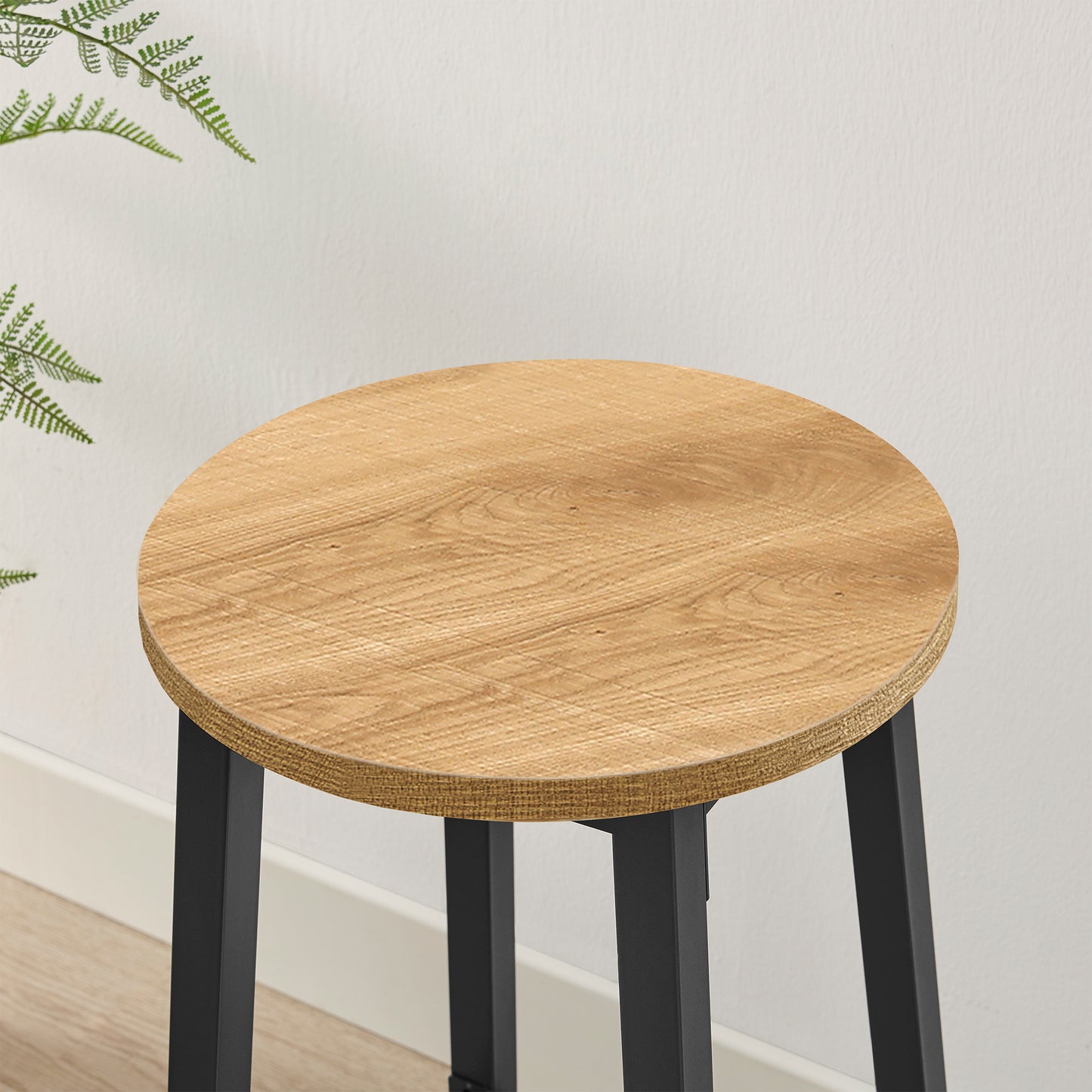 Barhocker Küchenhocker Küchenstuhl Thekenstuhl Tresenhocker Barstuhl | Stabil + platzsparend mit Fußstütze | Spanplatte & Stahl bis 100 kg Belastbarkeit | Ø 32×H 65 cm