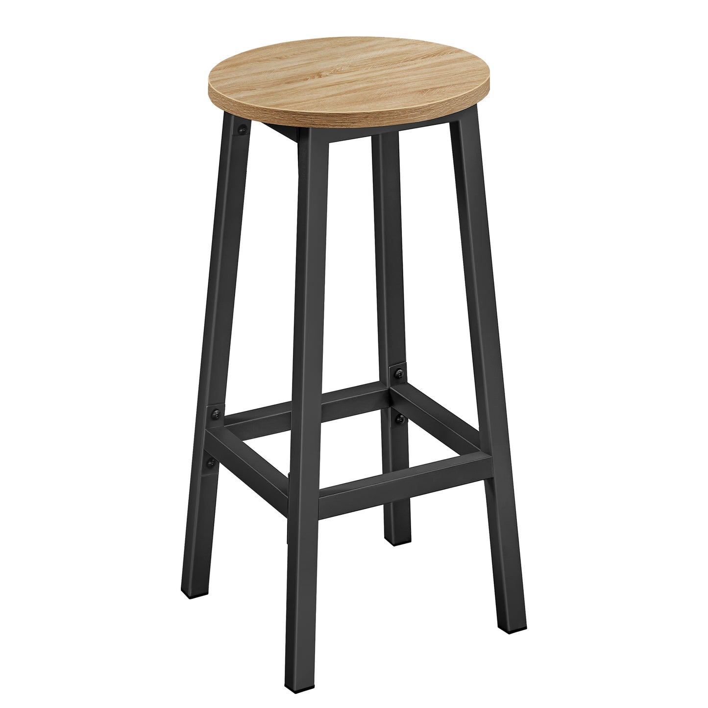 Barhocker Küchenhocker Küchenstuhl Thekenstuhl Tresenhocker Barstuhl | Stabil + platzsparend mit Fußstütze | Spanplatte & Stahl bis 100 kg Belastbarkeit | Ø 32×H 65 cm