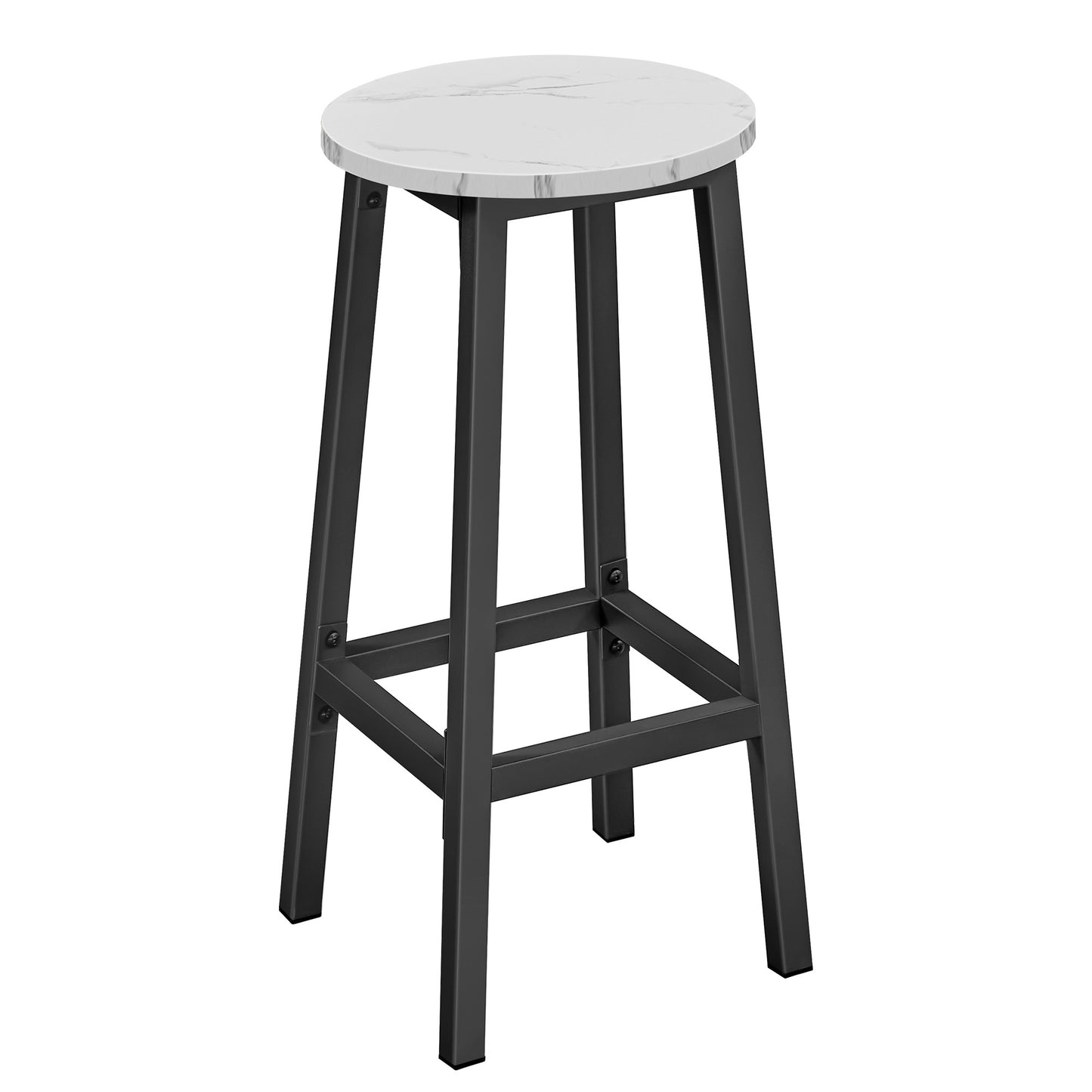Barhocker Küchenhocker Küchenstuhl Thekenstuhl Tresenhocker Barstuhl | Stabil + platzsparend mit Fußstütze | Spanplatte & Stahl bis 100 kg Belastbarkeit | Ø 32×H 65 cm
