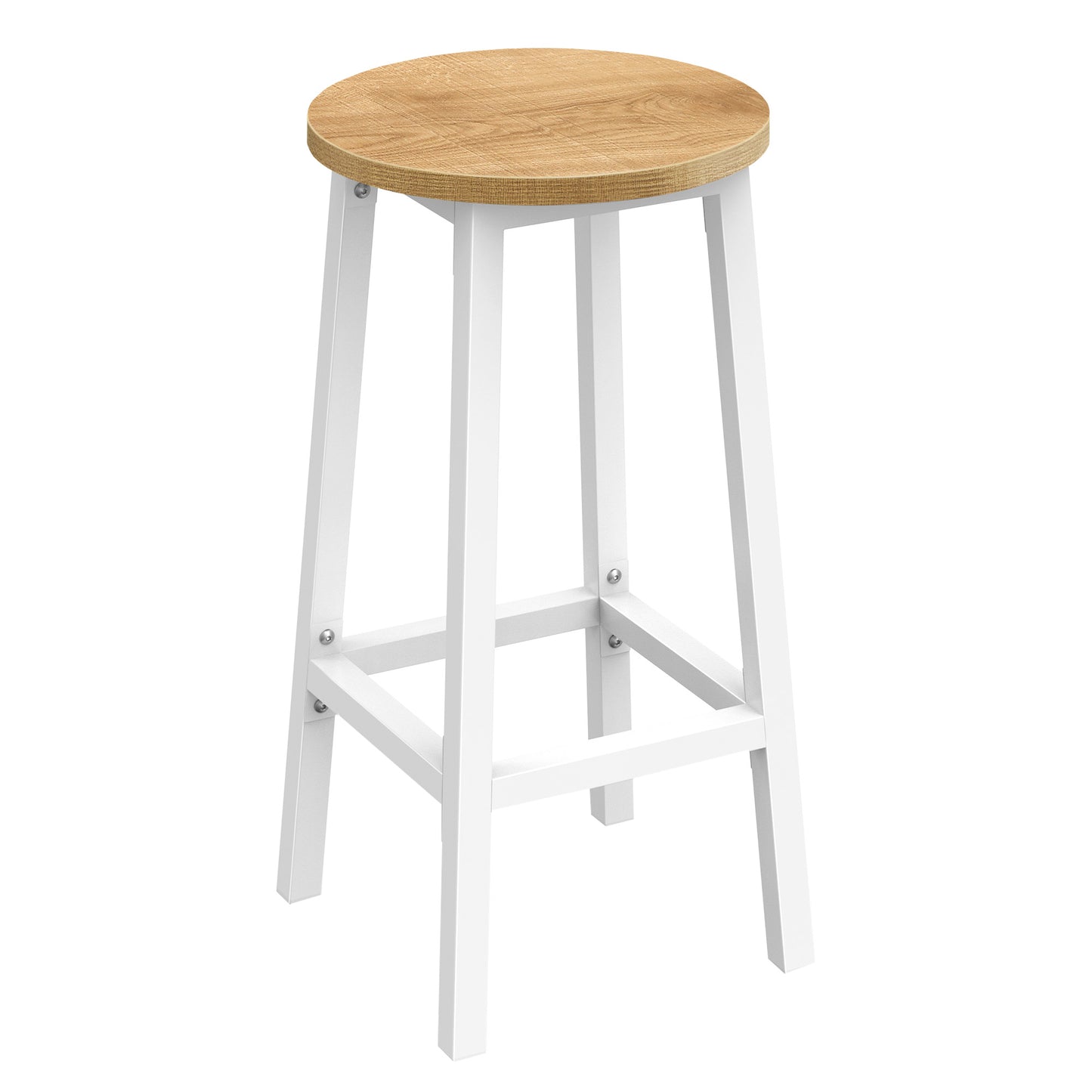 Barhocker Küchenhocker Küchenstuhl Thekenstuhl Tresenhocker Barstuhl | Stabil + platzsparend mit Fußstütze | Spanplatte & Stahl bis 100 kg Belastbarkeit | Ø 32×H 65 cm