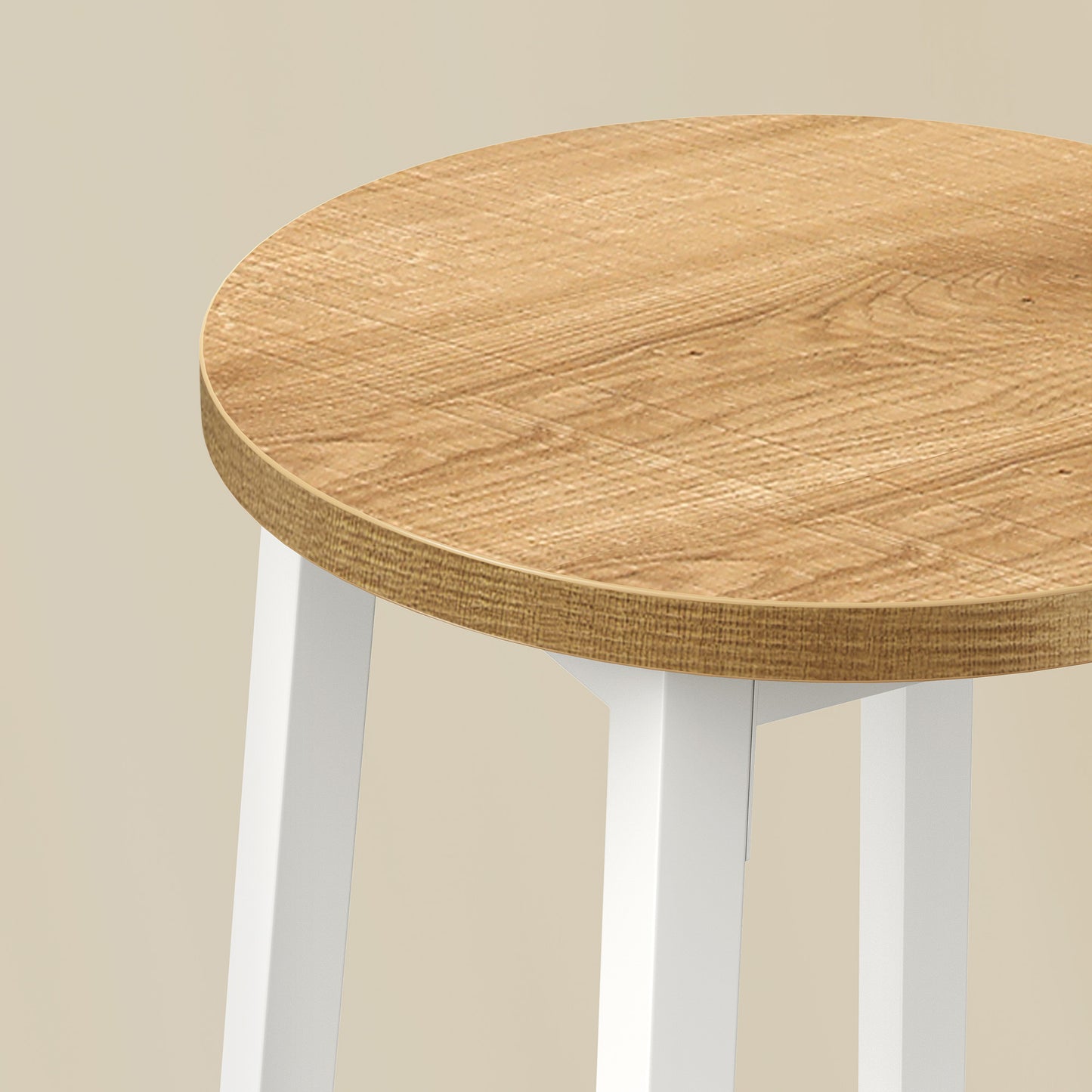 Barhocker Küchenhocker Küchenstuhl Thekenstuhl Tresenhocker Barstuhl | Stabil + platzsparend mit Fußstütze | Spanplatte & Stahl bis 100 kg Belastbarkeit | Ø 32×H 65 cm