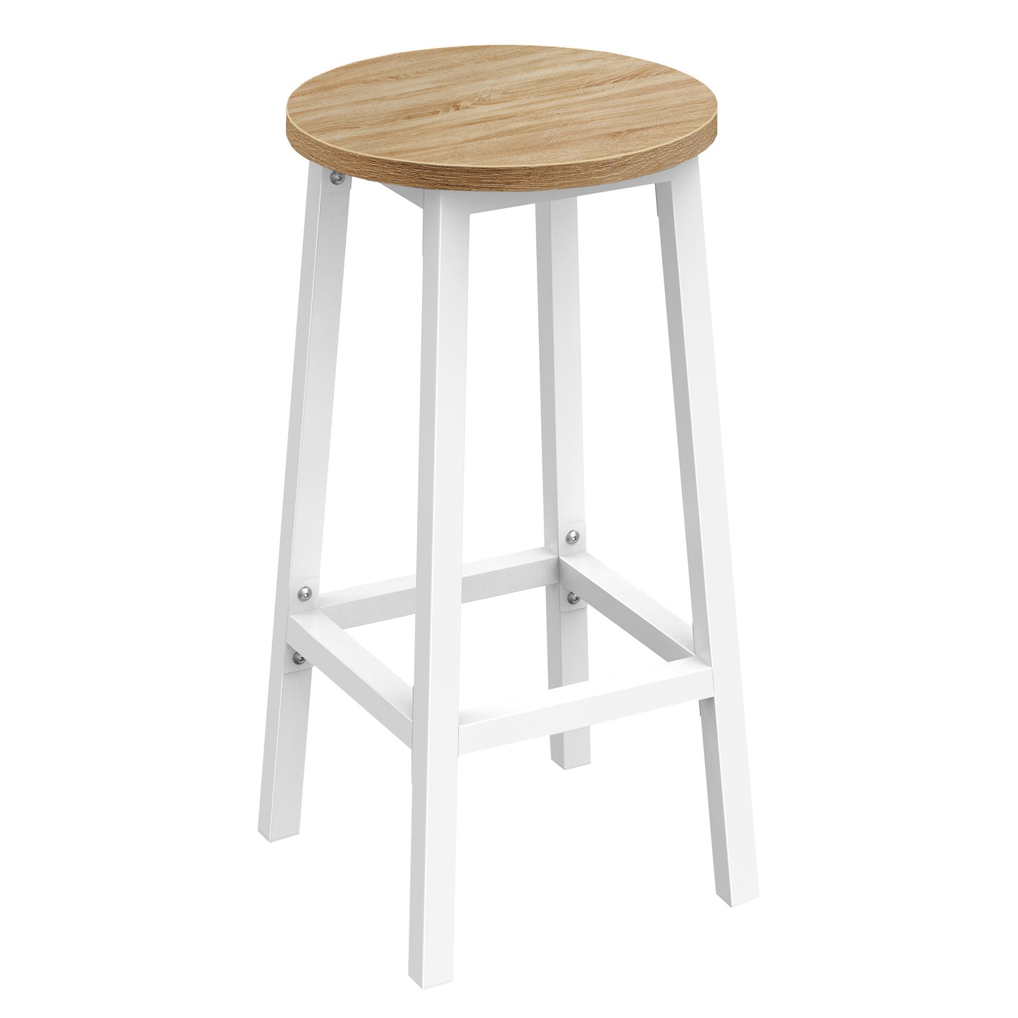 Barhocker Küchenhocker Küchenstuhl Thekenstuhl Tresenhocker Barstuhl | Stabil + platzsparend mit Fußstütze | Spanplatte & Stahl bis 100 kg Belastbarkeit | Ø 32×H 65 cm