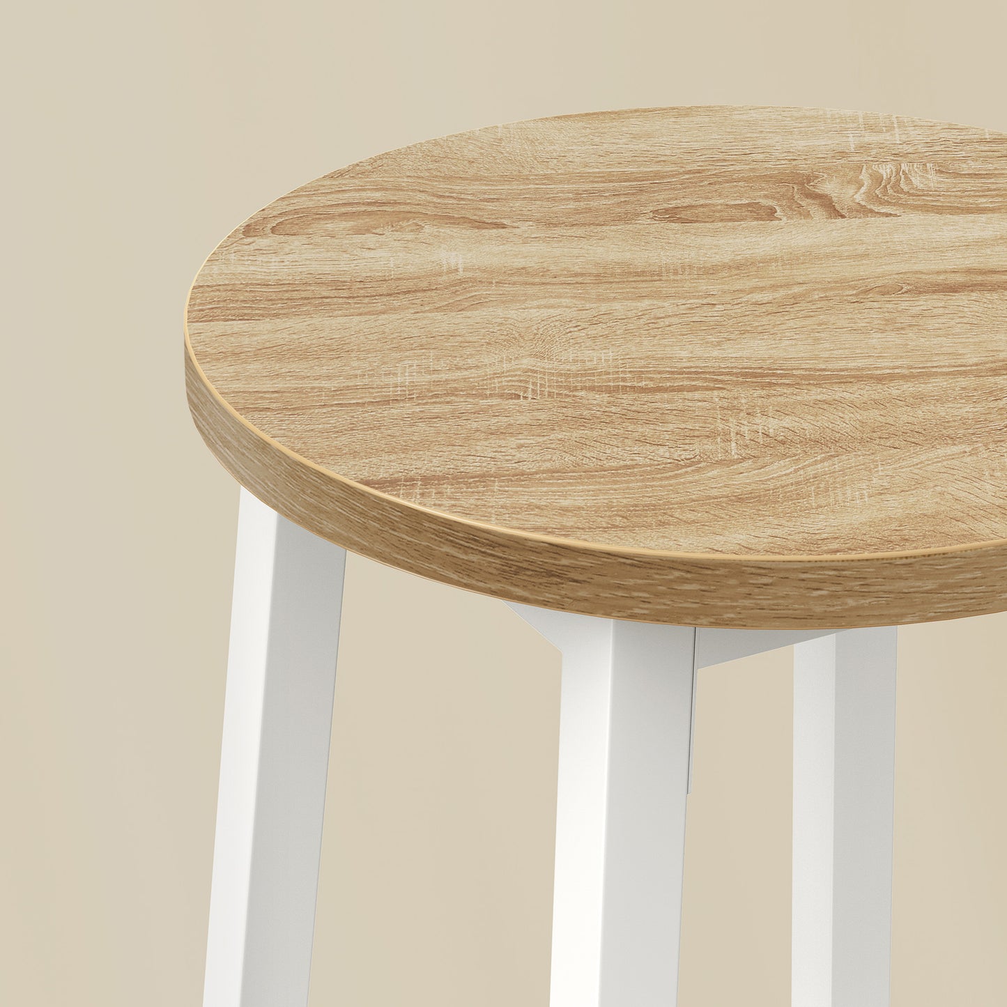 Barhocker Küchenhocker Küchenstuhl Thekenstuhl Tresenhocker Barstuhl | Stabil + platzsparend mit Fußstütze | Spanplatte & Stahl bis 100 kg Belastbarkeit | Ø 32×H 65 cm