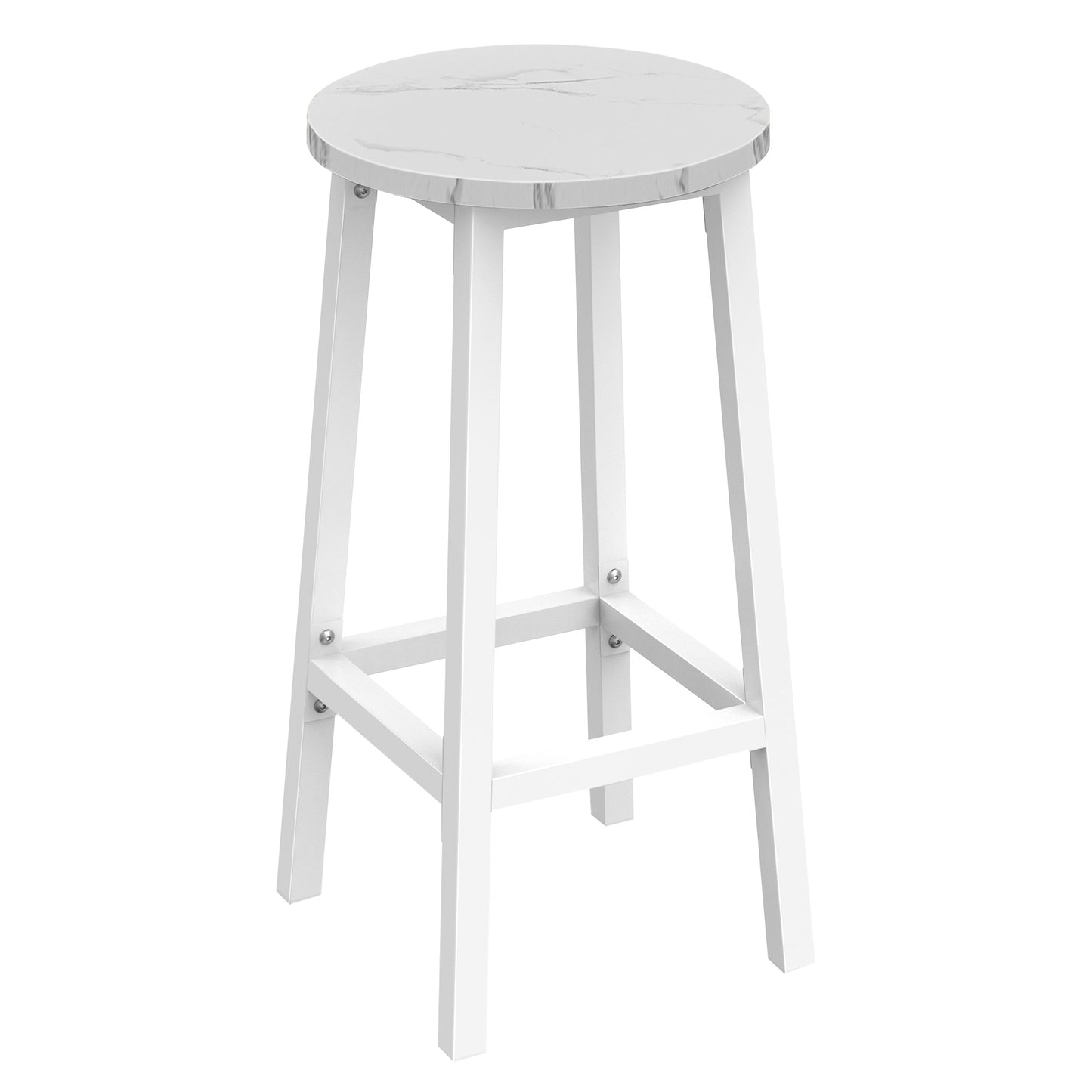 Barhocker Küchenhocker Küchenstuhl Thekenstuhl Tresenhocker Barstuhl | Stabil + platzsparend mit Fußstütze | Spanplatte & Stahl bis 100 kg Belastbarkeit | Ø 32×H 65 cm