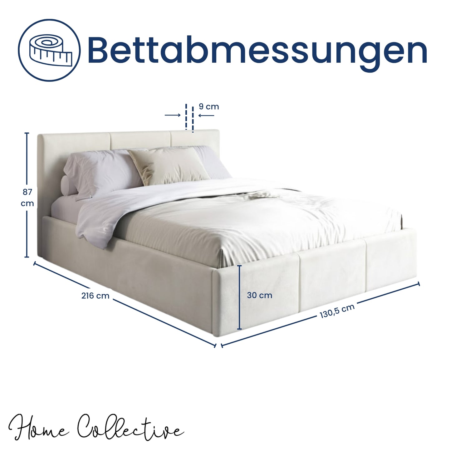Home Collective Polsterbett, Bett mit Stauraum, Stauraumbett mit Lattenrost gepolstert Bett mit Kopfteil Boxspringbett | Bettkasten mit Gasdruckfedern, Metallrahmen, Samtpolsterung | 120×200 | 140x200 | 160x200 | 180x200 cm