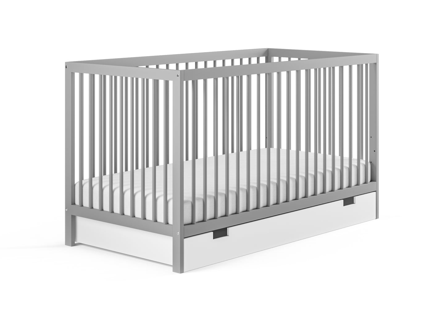 Lit bébé lit bébé 60x120 | Barreaux de 70 x 140 cm réglables en hauteur et amovibles, en option avec tiroir et matelas | Bois de hêtre blanc ou naturel très stable Fabriqué en Europe