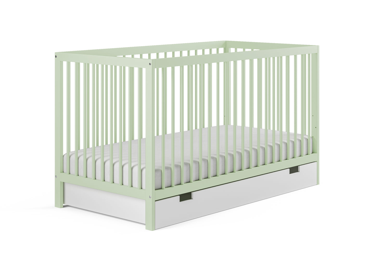Lit bébé lit bébé 60x120 | Barreaux de 70 x 140 cm réglables en hauteur et amovibles, en option avec tiroir et matelas | Bois de hêtre blanc ou naturel très stable Fabriqué en Europe