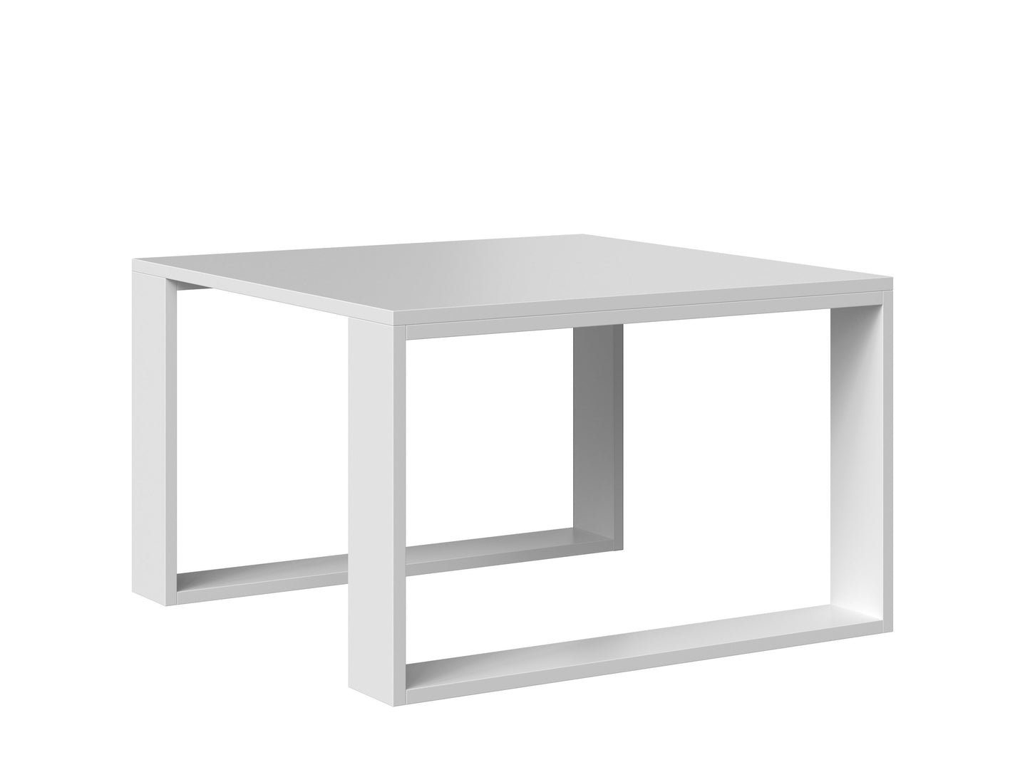 Couchtisch weiss oder schwarz/weiss, Beistelltisch Loft Design, kratzfeste Oberfläche, Wohnzimmer Couch Tisch Beistell 67x67x40 cm (LxBxH)