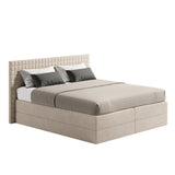Home Collective Boxspringbett 160x200 180x200 200x200 Bett Doppelbett Polsterbett Bonnell H2 & Kaltschaum H3 Matratze, gepolstertes Kopfteil | VARDO-Stoff