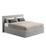 Home Collective Boxspringbett 160x200 180x200 200x200 Bett Doppelbett Polsterbett Bonnell H2 & Kaltschaum H3 Matratze, gepolstertes Kopfteil | VARDO-Stoff