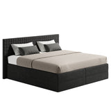 Home Collective Boxspringbett 160x200 180x200 200x200 Bett Doppelbett Polsterbett Bonnell H2 & Kaltschaum H3 Matratze, gepolstertes Kopfteil | VARDO-Stoff