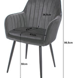 Esszimmerstuhl Küchenstuhl Bürostuhl Stuhl Sitzmaterial aus Samt mit schwarzen Metallbeinen, 120 kg Sitzlast Bequem Home Office Stuhl, schwarze Beine