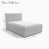 Home Collective Polsterbett 120x200 140x200 160x200 180x200 cm Bett inkl. Lattenrost Doppelbett Bettgestell mit Stauraum option | weicher Chenille-Stoff | Schlafzimmer Jugendzimmer Bettgestell | bis 240 kg belastbar