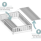 Kinderbett Bodenbett 80x160 | 80x180 | 90x190 | 90x200 | 120x200 | 140x200 cm Bett mit Rausfallschutz & Lattenrost Montessori Bett Gitterbett Kinder Jugendbett Einzelbett optional mit Matratze | Kiefer Holz massiv Junge Mädchen