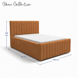 Home Collective Polsterbett 120x200 140x200 160x200 180x200 cm Bett inkl. Lattenrost Doppelbett Bettgestell mit Stauraum option | weicher Chenille-Stoff | Schlafzimmer Jugendzimmer Bettgestell | bis 240 kg belastbar