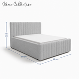 Home Collective Polsterbett 120x200 140x200 160x200 180x200 cm Bett inkl. Lattenrost Doppelbett Bettgestell mit Stauraum option | weicher Chenille-Stoff | Schlafzimmer Jugendzimmer Bettgestell | bis 240 kg belastbar