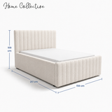 Home Collective Polsterbett 120x200 140x200 160x200 180x200 cm Bett inkl. Lattenrost Doppelbett Bettgestell mit Stauraum option | weicher Chenille-Stoff | Schlafzimmer Jugendzimmer Bettgestell | bis 240 kg belastbar