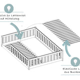 Kinderbett Bodenbett 80x160 | 80x180 | 90x190 | 90x200 | 120x200 | 140x200 cm Bett mit Rausfallschutz & Lattenrost Montessori Bett Gitterbett Kinder Jugendbett Einzelbett optional mit Matratze | Kiefer Holz massiv Junge Mädchen