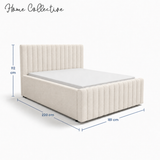 Home Collective Polsterbett 120x200 140x200 160x200 180x200 cm Bett inkl. Lattenrost Doppelbett Bettgestell mit Stauraum option | weicher Chenille-Stoff | Schlafzimmer Jugendzimmer Bettgestell | bis 240 kg belastbar