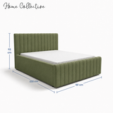 Home Collective Polsterbett 120x200 140x200 160x200 180x200 cm Bett inkl. Lattenrost Doppelbett Bettgestell mit Stauraum option | weicher Chenille-Stoff | Schlafzimmer Jugendzimmer Bettgestell | bis 240 kg belastbar