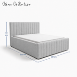 Home Collective Polsterbett 120x200 140x200 160x200 180x200 cm Bett inkl. Lattenrost Doppelbett Bettgestell mit Stauraum option | weicher Chenille-Stoff | Schlafzimmer Jugendzimmer Bettgestell | bis 240 kg belastbar