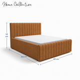 Home Collective Polsterbett 120x200 140x200 160x200 180x200 cm Bett inkl. Lattenrost Doppelbett Bettgestell mit Stauraum option | weicher Chenille-Stoff | Schlafzimmer Jugendzimmer Bettgestell | bis 240 kg belastbar
