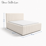 Home Collective Polsterbett 120x200 140x200 160x200 180x200 cm Bett inkl. Lattenrost Doppelbett Bettgestell mit Stauraum option | weicher Chenille-Stoff | Schlafzimmer Jugendzimmer Bettgestell | bis 240 kg belastbar