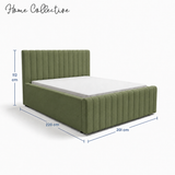 Home Collective Polsterbett 120x200 140x200 160x200 180x200 cm Bett inkl. Lattenrost Doppelbett Bettgestell mit Stauraum option | weicher Chenille-Stoff | Schlafzimmer Jugendzimmer Bettgestell | bis 240 kg belastbar