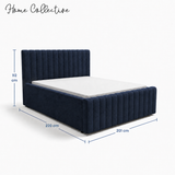 Home Collective Polsterbett 120x200 140x200 160x200 180x200 cm Bett inkl. Lattenrost Doppelbett Bettgestell mit Stauraum option | weicher Chenille-Stoff | Schlafzimmer Jugendzimmer Bettgestell | bis 240 kg belastbar