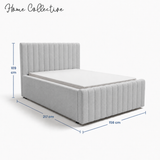Home Collective Polsterbett 120x200 140x200 160x200 180x200 cm Bett inkl. Lattenrost Doppelbett Bettgestell mit Stauraum option | weicher Chenille-Stoff | Schlafzimmer Jugendzimmer Bettgestell | bis 240 kg belastbar