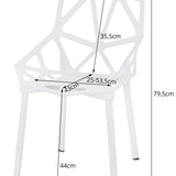 Chaise de salle à manger chaise de jardin chaise de salon | Coque en plastique, pieds en métal. Chaise au confort d'assise élégant et ergonomique pouvant supporter jusqu'à 120 kg.