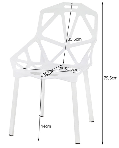 Esszimmerstuhl Stuhl Gartenstuhl Wohnzimmerstuhl | Schale aus Kunststoff, Füße aus Metall Stuhl mit stilvollem, ergonomischem Sitzkomfort bis zu 120 kg belastbar