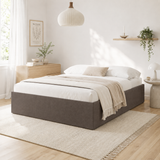 Home Collective Polsterbett 140x200 160x200 180x200 200x200 cm Doppelbett Bett ohne Kopfteil mit verstellbarem Lattenrost & Stauraum, wählbare Matratze (Ohne / H2 / H3) | Lederoptik Velours | Schlafzimmer Möbel