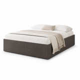 Home Collective Polsterbett 140x200 160x200 180x200 200x200 cm Doppelbett Bett ohne Kopfteil mit verstellbarem Lattenrost & Stauraum, wählbare Matratze (Ohne / H2 / H3) | Lederoptik Velours | Schlafzimmer Möbel