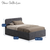 Home Collective Polsterbett Bett Doppelbett mit Bettkasten Lattenrost Kopfteil 86 cm | Micro-Velours Bezug | verstellbarer Lattenrost | Made in Germany