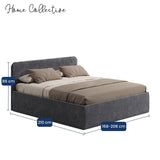 Home Collective Polsterbett Bett Doppelbett mit Bettkasten Lattenrost Kopfteil 86 cm | Micro-Velours Bezug | verstellbarer Lattenrost | Made in Germany