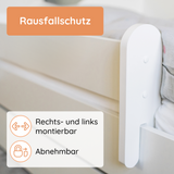 Lit enfant 70x140 | 80x160 cm avec matelas et tiroir, protection antichute &amp; sommier à lattes en blanc et avec motifs (pompiers, police, princesse, dinosaure...) pour garçons et filles