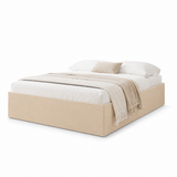 Home Collective Polsterbett 140x200 160x200 180x200 200x200 cm Doppelbett Bett ohne Kopfteil mit verstellbarem Lattenrost & Stauraum, wählbare Matratze (Ohne / H2 / H3) | Lederoptik Velours | Schlafzimmer Möbel